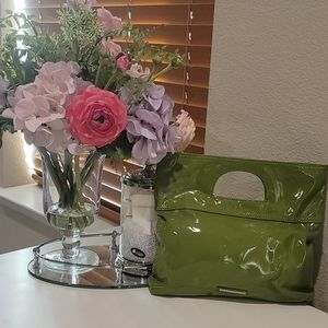 Nine West Green Patent Leather Wallet Square Shape